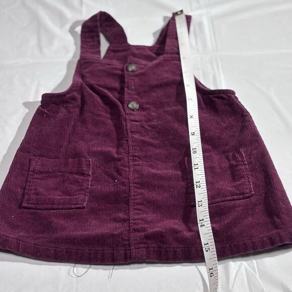 Old Navy Girl's Sleeveless Button-Front Corduroy Overall Burgundy Dress 6-12 Mon - Picture 3 of 7